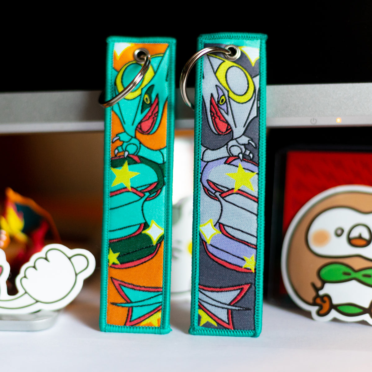 Embroidered Rayquaza Pokémon Keychain