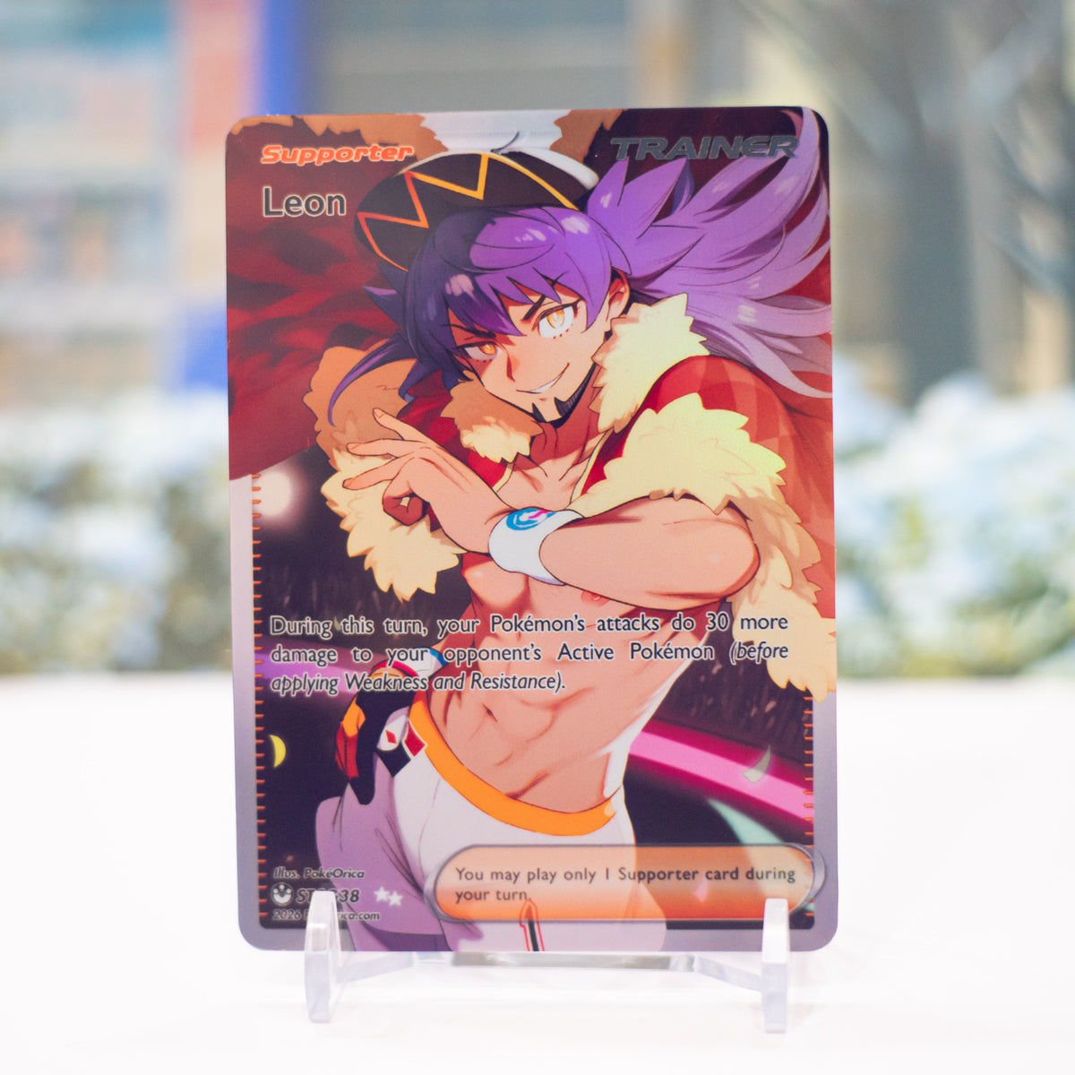 Custom Holographic Full Art Leon Card