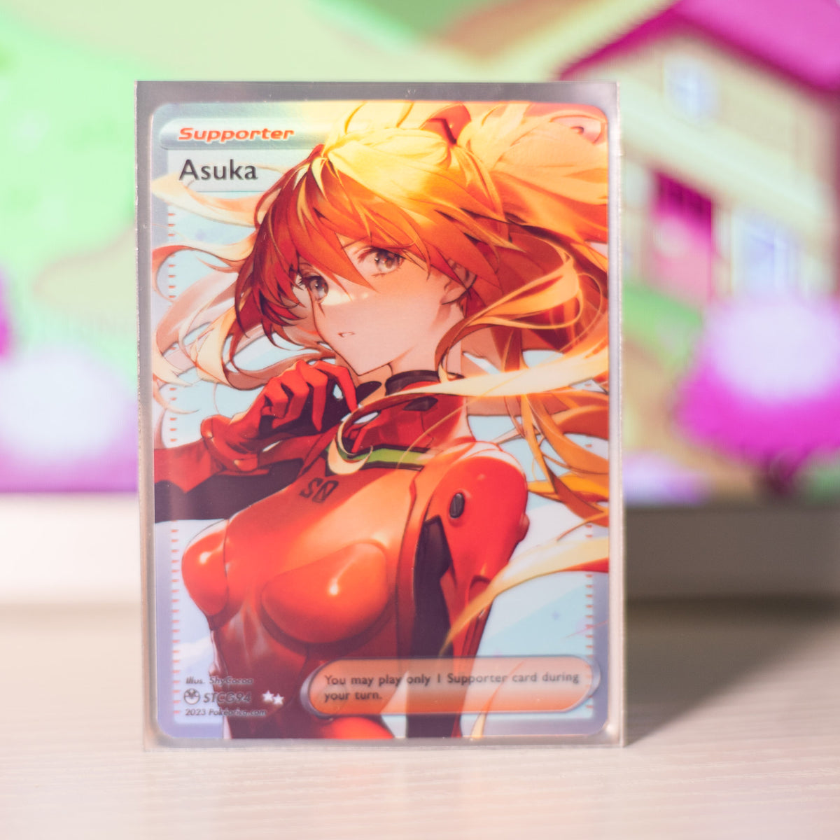 Custom Evangelion Full Art Asuka Card