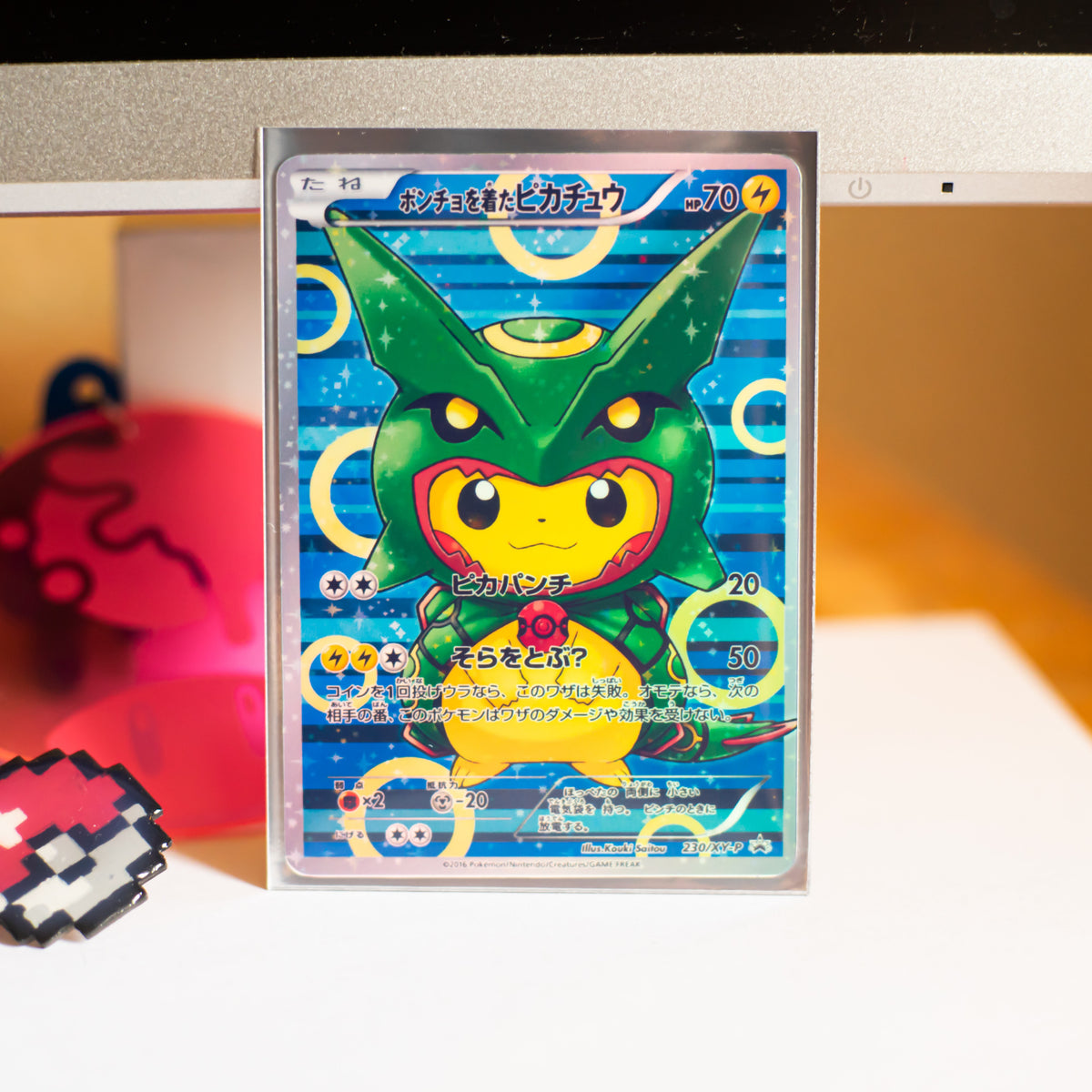 Replica Holographic Full Art Cosplay Pikachu - Rayquaza