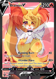 Custom Holographic Full Art Braixen V Card
